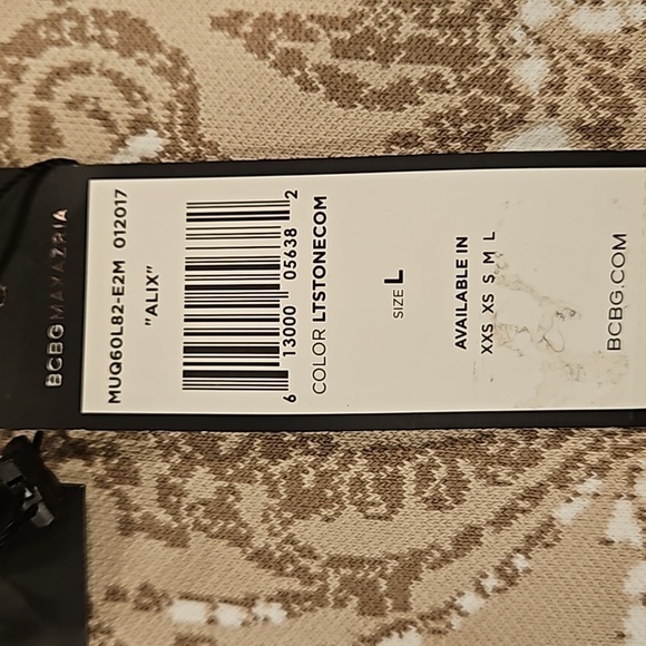 💕BCBGMAXAZRIA💕 Alix Jacquard Dress Light Stone Floral Tapestry Large NWT - Picture 14 of 16